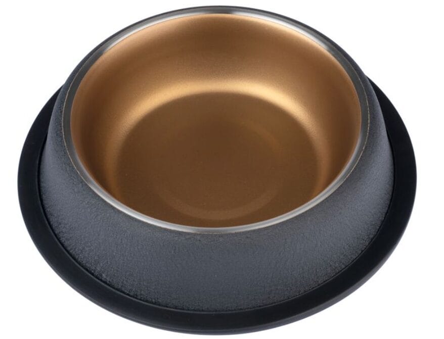 Metalen voerbak drinkbak zwart