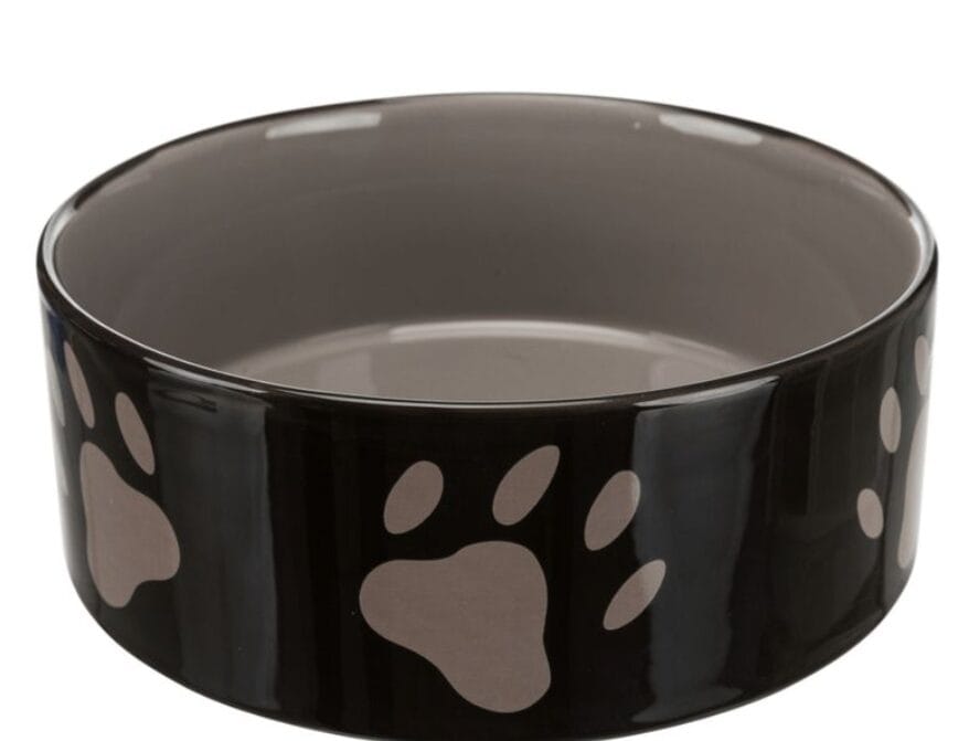 Drinkbak voerbak keramiek zwart
