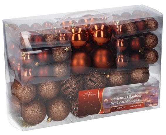 Kunststof kerstballen koper