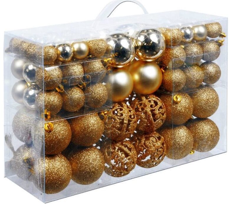 Kunststof kerstballen goud